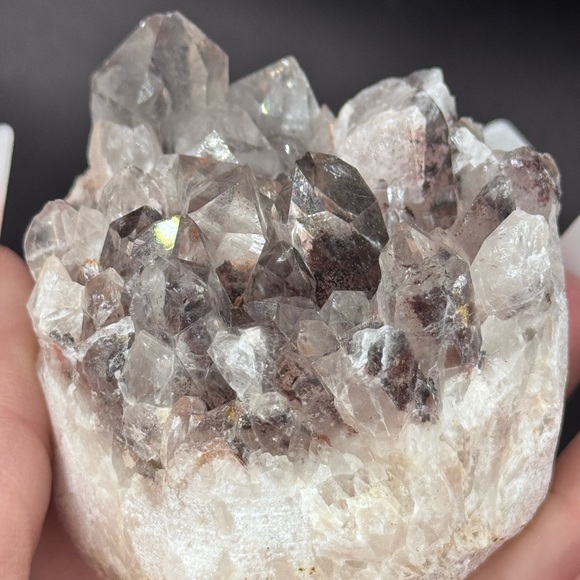 Accessories - Sunset 🌅 Phantom Quartz Druzy Hematite Cluster Raw Mineral India